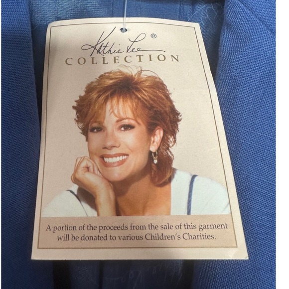 Kathie‎ Lee NWT VTG Blazer Women's Size 14 Blue Lined Poly Rayon One Button - Picture 4 of 10